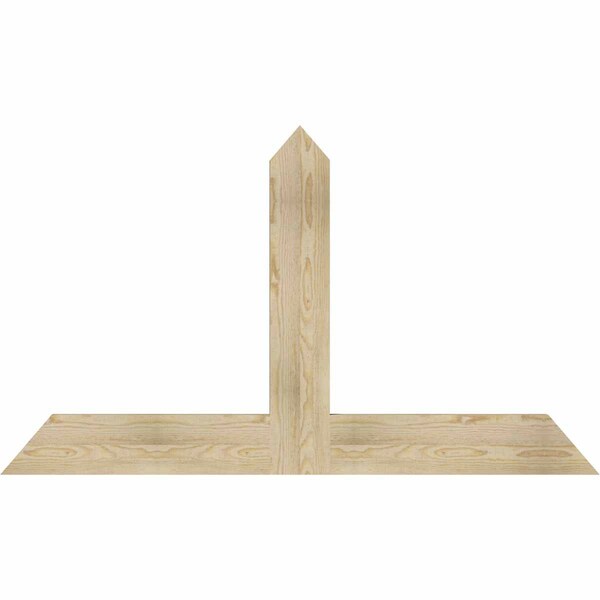 Ekena Millwork Portland Rough Sawn Timber Gable Bracket, Douglas Fir, 60"W x 35"H x 2"D x 6"F, 14/12 Pitch GBW060X35X0206POR00RDF - main